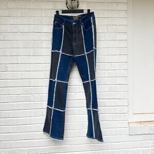 Crest Vintage Y2K Two Toned Patchwork Flare Jeans